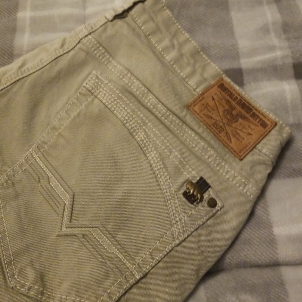 Khaki jeans buffalo david bitton buckle mens 34